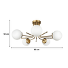 Φωτιστικό οροφής Maxidex Ε27 μεταλλικό - γυάλινο πεντάφωτο χρώμα χρυσό Ø80x50εκ.
