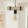 Φωτιστικό οροφής Vero E27 ξύλινο μονόφωτο χρώμα φυσικό - μαύρο 25x8x65εκ.