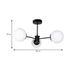 Φωτιστικό οροφής Fune E27 μεταλλικό - γυάλινο τρίφωτο χρώμα μαύρο - λευκό Ø60x30εκ.