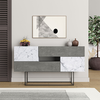 Μπουφές Eros γκρι ρετρό - λευκό εφέ μαρμάρου 145x40x82εκ.