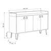 Μπουφές Dea χρώμα φυσικό οξιάς - ανθρακί 140x36x80εκ.