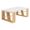 Τραπεζάκι σαλονιού Honey μελαμίνης χρώμα φυσικό οξιάς - λευκό 105x60x40εκ.
