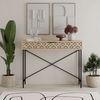 Κονσόλα Heaton μεταλλική - μελαμίνης χρώμα sapphire oak 110x35,6x90εκ.