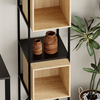 Βιβλιοθήκη Vale Mini χρώμα silky black - sapphire oak 36,2x39x179εκ.