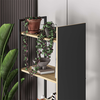 Βιβλιοθήκη Detroit χρώμα sapphire oak - silky black 58x35,2x175εκ.