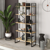 Βιβλιοθήκη Detroit χρώμα sapphire oak - silky black 87,5x35,2x175εκ.