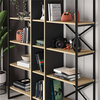 Βιβλιοθήκη Detroit χρώμα sapphire oak - silky black 143,5x35,2x175εκ.