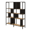 Βιβλιοθήκη Maxi χρώμα sapphire oak - silky black 144x35x175εκ.