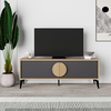 Έπιπλο τηλεόρασης Gora χρώμα sapphire oak - silky black 140x35,6x51εκ.