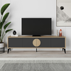 Έπιπλο τηλεόρασης Gora χρώμα sapphire oak - silky black 180x35,6x51εκ.