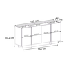 Μπουφές Dorma χρώμα καρυδί milano 180x45x80,2εκ.