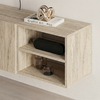Έπιπλο τηλεόρασης επιτοίχιο Conrad χρώμα travertine 140x35x38εκ.
