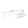 Έπιπλο τηλεόρασης επιτοίχιο Conrad χρώμα travertine 140x35x38εκ.