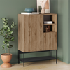Μπουφές Amira χρώμα καρυδί Ud - black wood 90x40x125εκ.