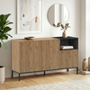 Μπουφές Cailin χρώμα sepet oak - black wood 140x41,8x80εκ.