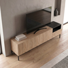Έπιπλο τηλεόρασης Cailin χρώμα sepet oak - black wood 180x41,8x55εκ.