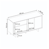 Μπουφές Capri χρώμα sapphire oak 146x45x76,5εκ.