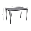 Τραπέζι Roger Mdf - μεταλλικό χρώμα σκούρο γκρι σκυροδέματος 120x70x75εκ.