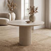 Τραπέζι Hazar Mdf χρώμα travertine - sandstone Ø119,5x76εκ.
