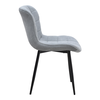 Καρέκλα τραπεζαρίας Chiara γκρι ύφασμα - μεταλλικό μαύρο πόδι 48x58x81εκ.