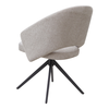 Πολυθρόνα τραπεζαρίας Milano περιστρεφόμενη χρώμα ανοιχτό μπεζ ύφασμα - μεταλλικό μαύρο πόδι 64x64x83εκ.