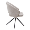 Πολυθρόνα τραπεζαρίας Milano περιστρεφόμενη χρώμα ανοιχτό μπεζ ύφασμα - μεταλλικό μαύρο πόδι 64x64x83εκ.