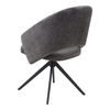 Πολυθρόνα τραπεζαρίας Milano περιστρεφόμενη χρώμα ανθρακί ύφασμα - μεταλλικό μαύρο πόδι 64x64x83εκ.