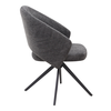 Πολυθρόνα τραπεζαρίας Milano περιστρεφόμενη χρώμα ανθρακί ύφασμα - μεταλλικό μαύρο πόδι 64x64x83εκ.