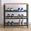 Παπουτσοθήκη Dalia 9 ζευγών μεταλλική - μελαμίνης χρώμα μαύρο - pine oak 65x30x67εκ.