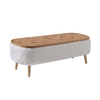Έπιπλο τηλεόρασης Luno ύφασμα teddy χρώμα λευκό - pine oak 120x30x45εκ.