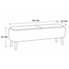 Έπιπλο τηλεόρασης Luno ύφασμα teddy χρώμα λευκό - pine oak 120x30x45εκ.