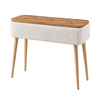 Luno console teddy fabric white - pine oak 90x30x90 cm