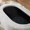 Luno living room coffee table teddy fabric white - pine oak 90x60x45 cm