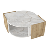 Τραπεζάκι σαλονιού Marbel χρώμα sapphire oak - λευκό εφέ μαρμάρου 75x75x40εκ.