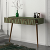 Κονσόλα επιτοίχια Forest χρώμα λαδί - καρυδί 120x35x89,3εκ.