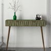 Κονσόλα επιτοίχια Forest χρώμα λαδί - καρυδί 120x35x89,3εκ.