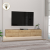 Έπιπλο τηλεόρασης επιτοίχιο Damla με LED χρώμα sapphire oak 180x29,5x29,5εκ.