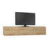 Έπιπλο τηλεόρασης επιτοίχιο Damla με LED χρώμα sapphire oak 180x29,5x29,5εκ.