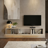 Έπιπλο τηλεόρασης επιτοίχιο Damla με LED χρώμα travertine 180x29,5x29,5εκ.