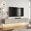 Έπιπλο τηλεόρασης επιτοίχιο Aristo με LED χρώμα travertine 135x31,6x25εκ.