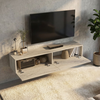 Έπιπλο τηλεόρασης επιτοίχιο Aristo με LED χρώμα travertine 135x31,6x25εκ.