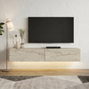 Έπιπλο τηλεόρασης επιτοίχιο Aristo με LED χρώμα travertine 135x31,6x25εκ.