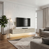 Έπιπλο τηλεόρασης επιτοίχιο Aristo με LED χρώμα travertine 135x31,6x25εκ.