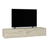 Έπιπλο τηλεόρασης επιτοίχιο Aristo με LED χρώμα travertine 135x31,6x25εκ.
