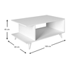 Τραπεζάκι σαλονιού Titus χρώμα λευκό 100x60x45εκ.