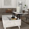 Τραπεζάκι σαλονιού Roy με σερβιτόρο χρώμα λευκό εφέ μαρμάρου 121x69x40εκ.