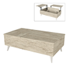 Τραπεζάκι σαλονιού Roy με σερβιτόρο χρώμα travertine 121x69x40εκ.