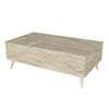 Τραπεζάκι σαλονιού Roy με σερβιτόρο χρώμα travertine 121x69x40εκ.