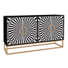 Μπουφές Gradel χρώμα μαύρο - ασπρόμαυρο 150x35x83,6εκ.