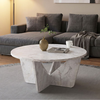 Lagerta living room table, white marble effect, 75x75x35 cm